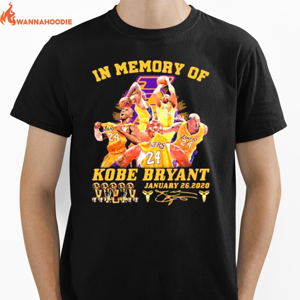 In Memory Of Kobe Bryant Legend Never Die Signature Unisex T-Shirt for Men Women