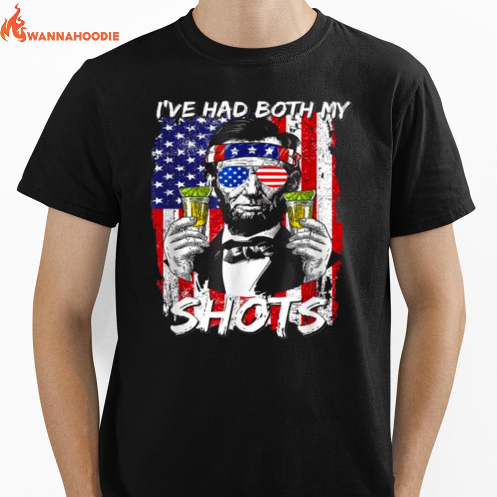 Ive Had Both My Shots Us Flag Tequila Vaccination Unisex T-Shirt for Men Women