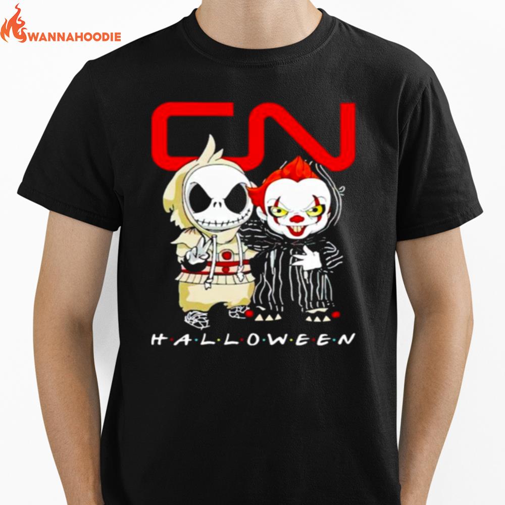 Jack Skellington And Pennywise Canadian National Railway Halloween Unisex T-Shirt for Men Women