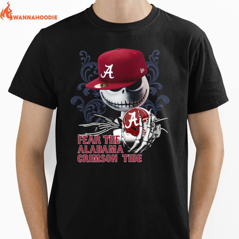 Jack Skellington Fear The Alabama Crimson Tide Unisex T-Shirt for Men Women