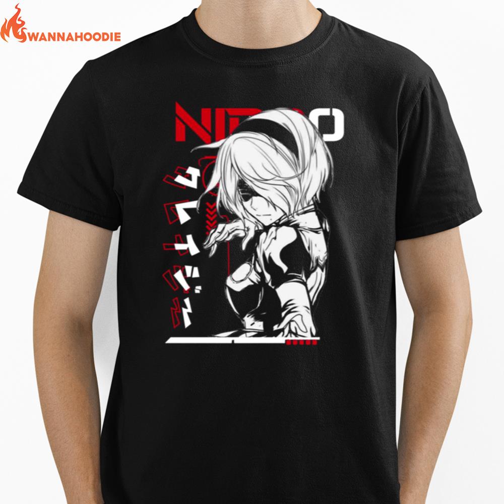 Japan Style Nier Automata 2B Mask Unisex T-Shirt for Men Women