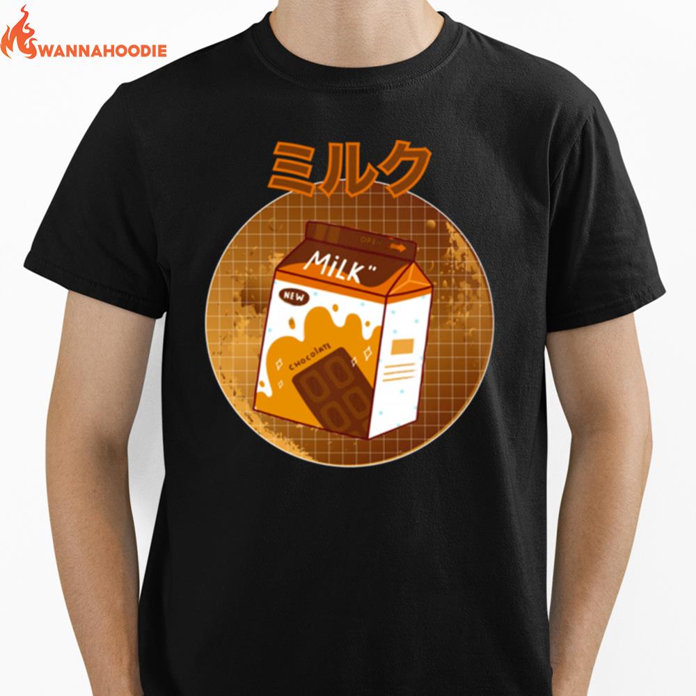 Japanese Kawaii Chocolate Retro 90S Milk Shake Carton Unisex T-Shirt for Men Women