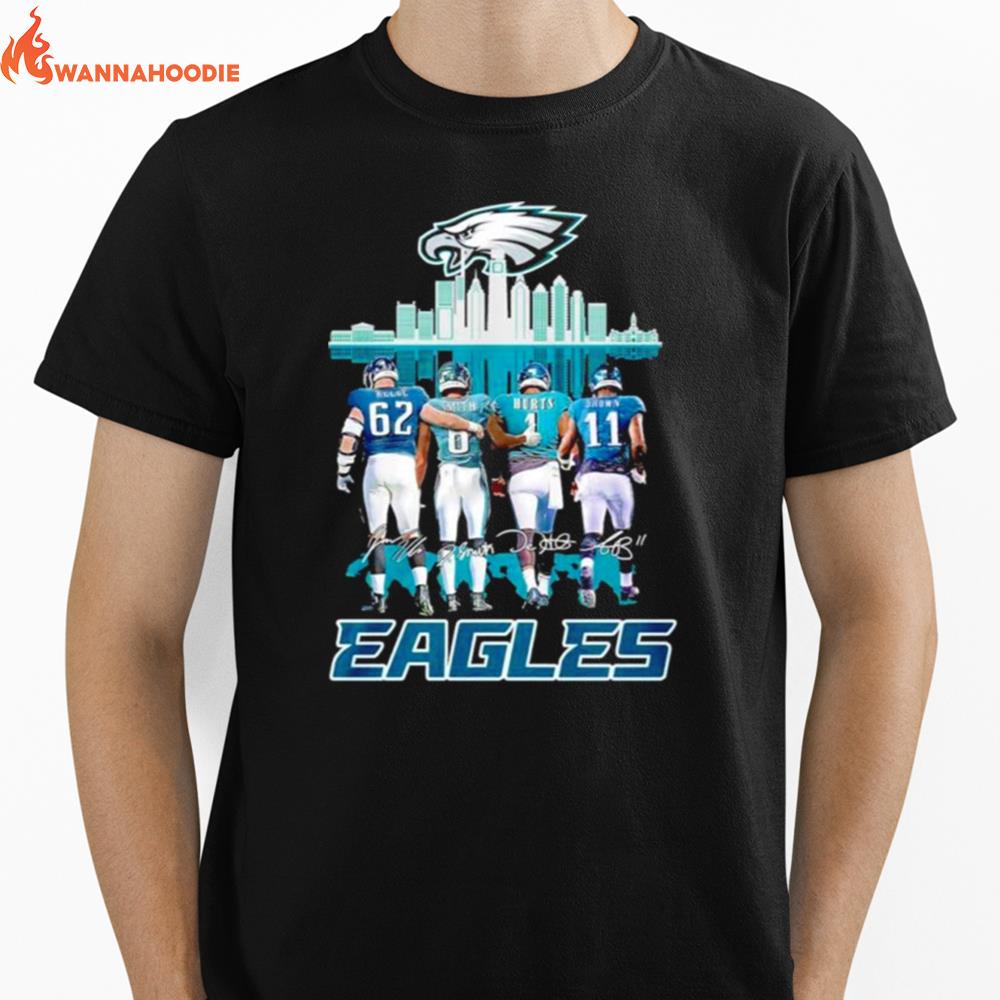 Jason Kelce Eagles Smith Jalen Hurts And A. J. Brown Eagles Signature Unisex T-Shirt for Men Women