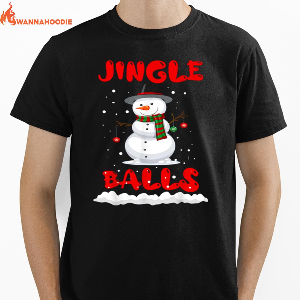 Jingle Balls Tinsel Tits Couple Christmas Snowman Unisex T-Shirt for Men Women