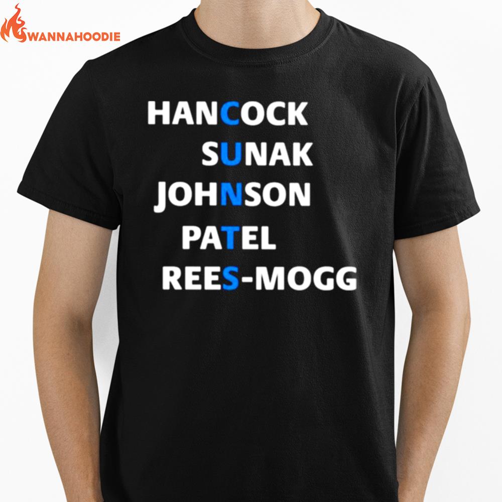 John Lyons Hancock Sunak Johnson Patel Rees Mogg Unisex T-Shirt for Men Women