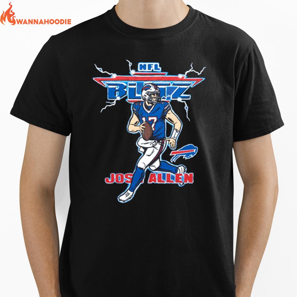 Josh Allen Nfl Blitz Buffalo Bills Lighting Retro Unisex T-Shirt for Men Women