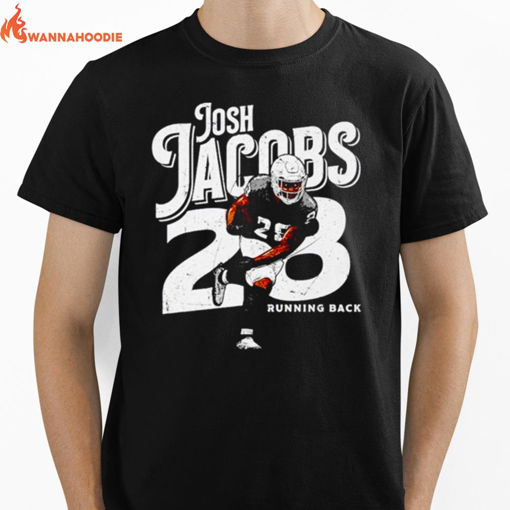 Josh Jacobs 28 Las Vegas Player Name Running Back Unisex T-Shirt for Men Women