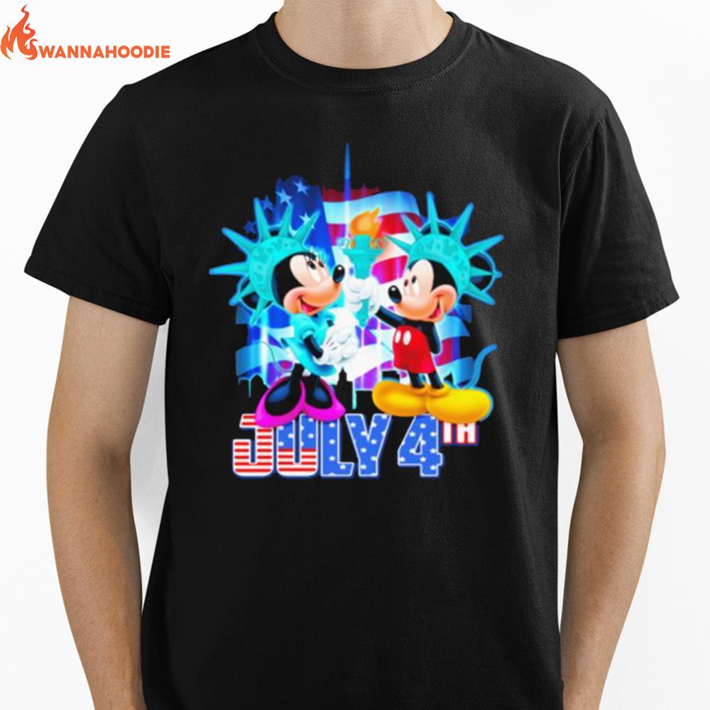 July 4Th Independence Minnie And Mickey Mouse Disney Unisex T-Shirt for Men Women