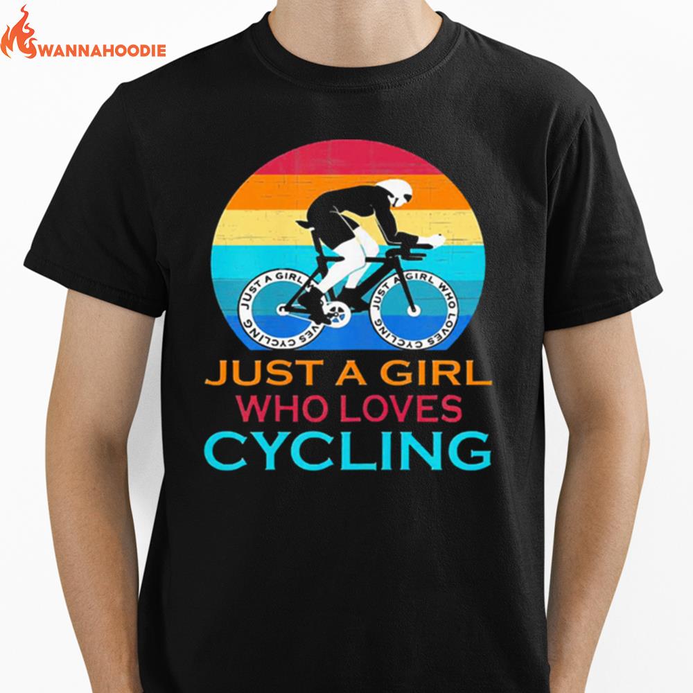 Just A Girl Who Loves Cycling Vintage Unisex T-Shirt for Men Women