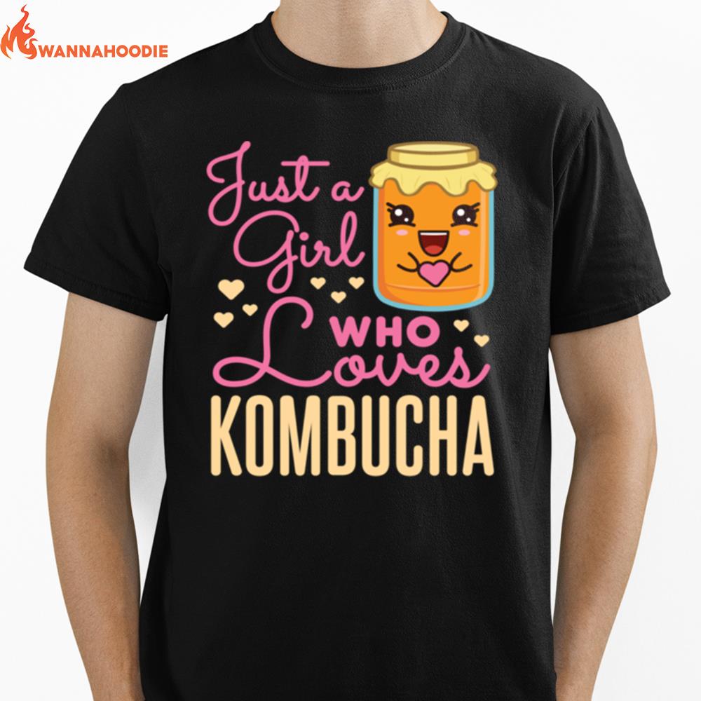 Just A Girl Who Loves Kombacha Tea Kawaii Scobies Scoby Unisex T-Shirt for Men Women