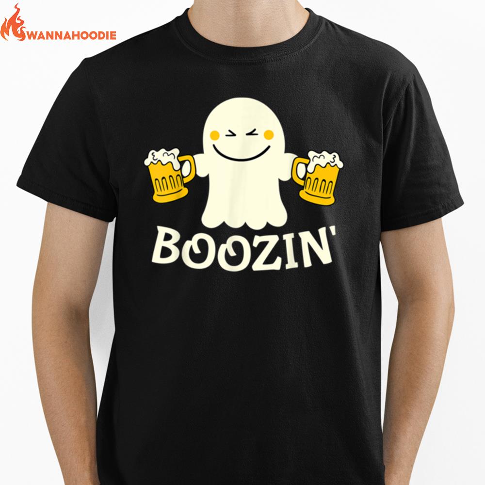 Just Here For The Boos Boo Ghost Booze Funny Halloween Unisex T-Shirt for Men Women