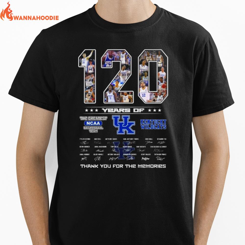 Kentucky Wildcats 120 Years Of The Greats Ncaa Basketball Team Thank You For The Memories Signatures Unisex T-Shirt for Men Women