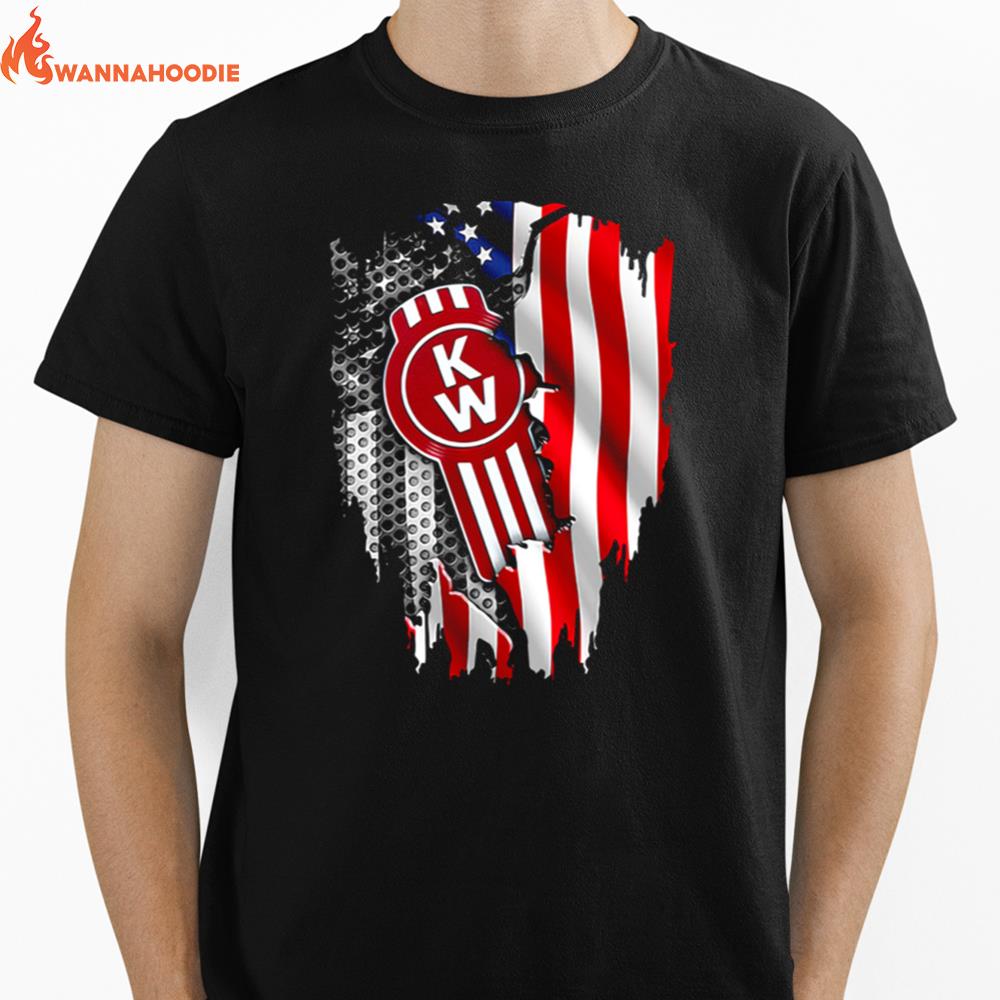 Kenworth Trucks The World'S Best Inside American Flag Unisex T-Shirt for Men Women