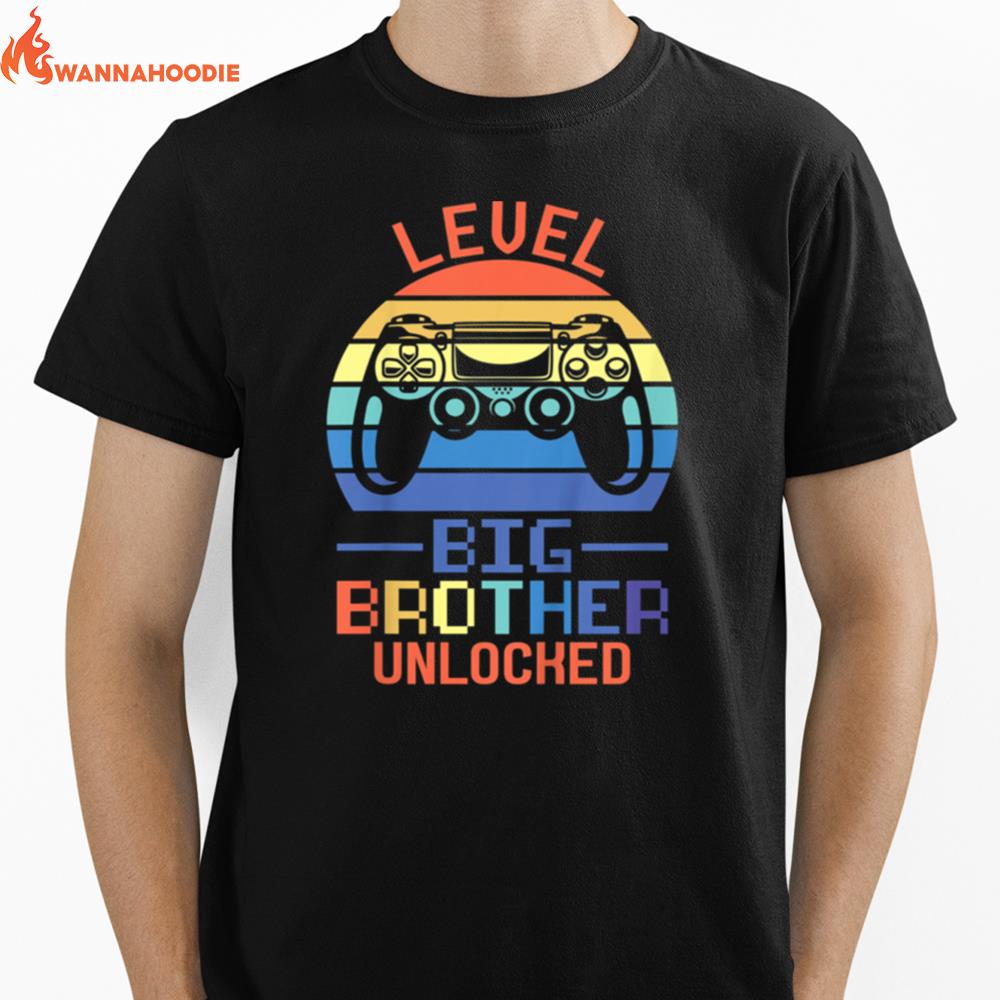 Kids Level Big Brother Unlocked Big Brother Brother Unisex T-Shirt for Men Women