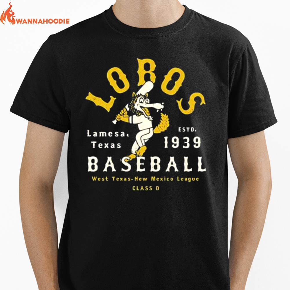 Lamesa Lobos Texas Vintage Defunct Baseball Teams Unisex T-Shirt for Men Women