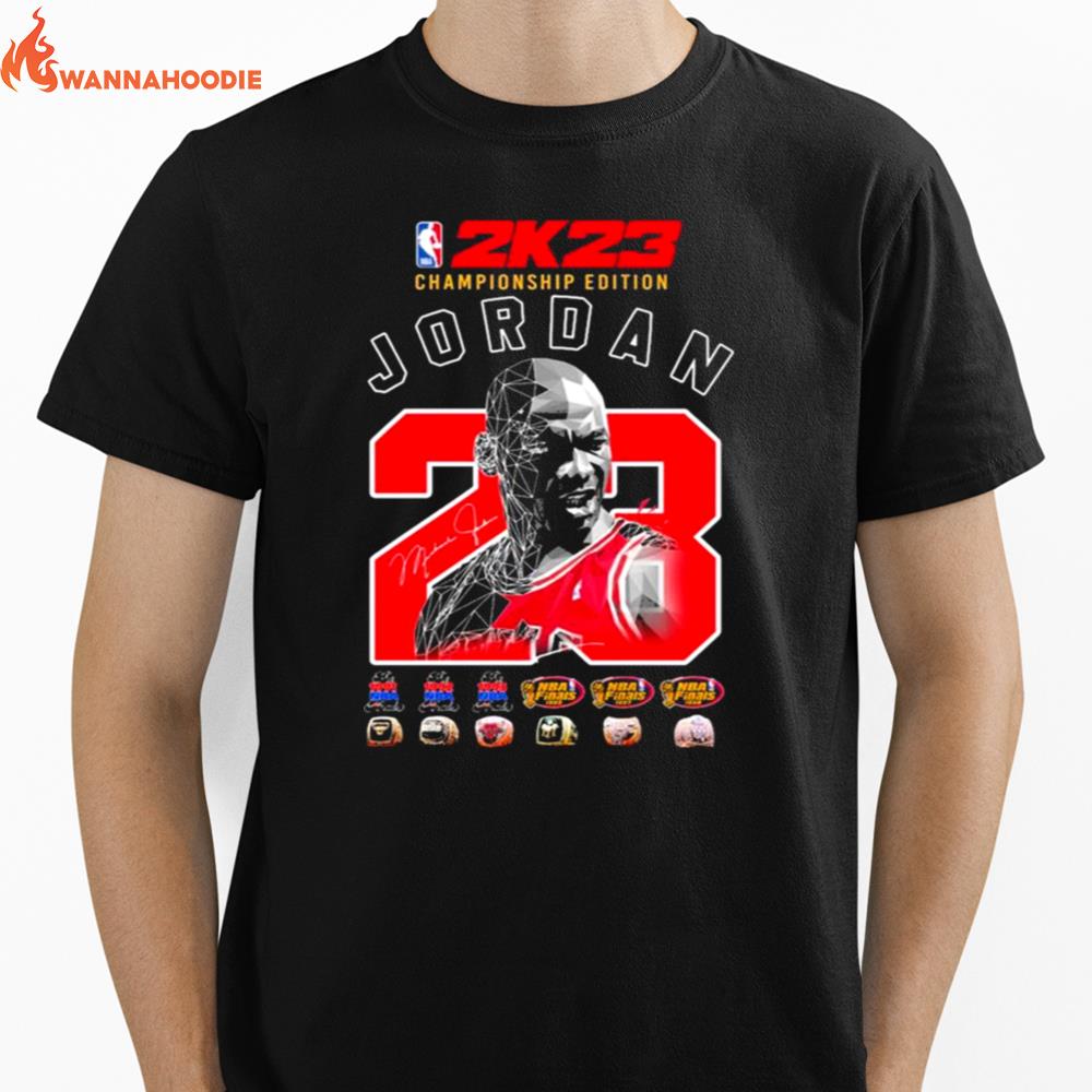 Legend Michael Jordan Nba 2K23 Championship Edition Signature Unisex T-Shirt for Men Women