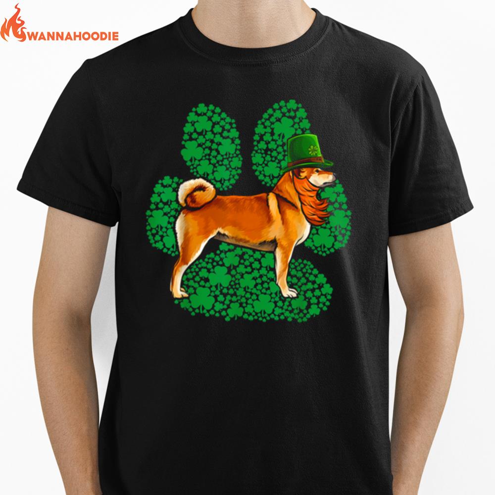 Leprechaun Shiba Inu St Patricks Day Shamrock Paw Unisex T-Shirt for Men Women