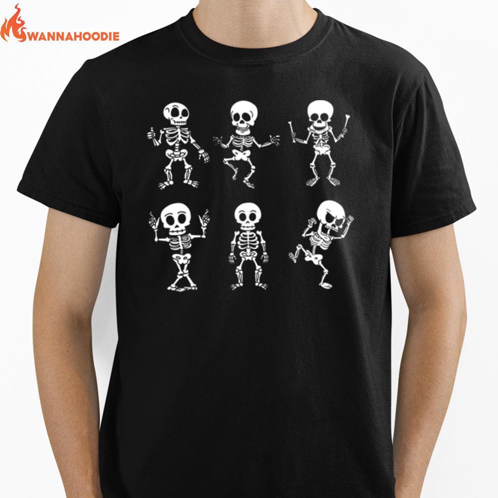 Let'S Dance Dancing Skeleton For Halloween Vintage Unisex T-Shirt for Men Women