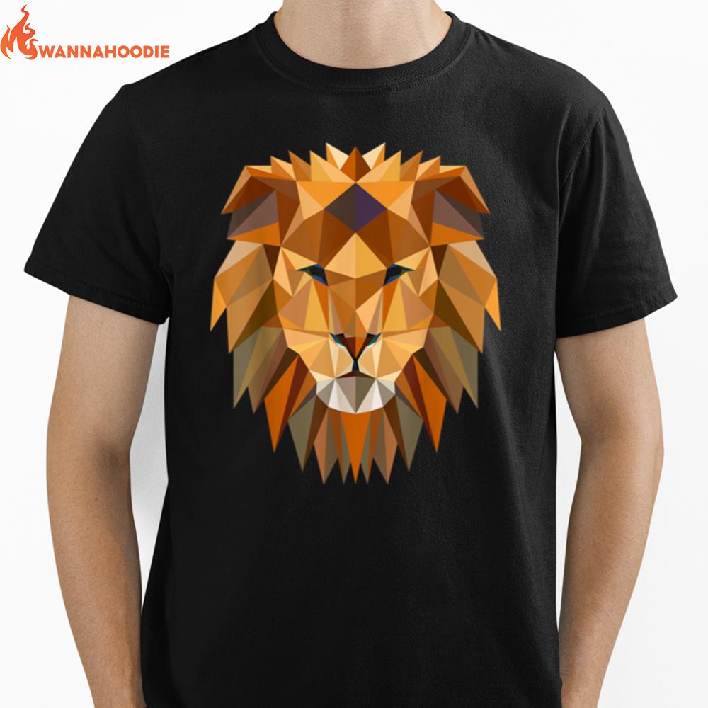 Lion Polygon Lion S Head Polygon Art Zoo Safari Unisex T-Shirt for Men Women