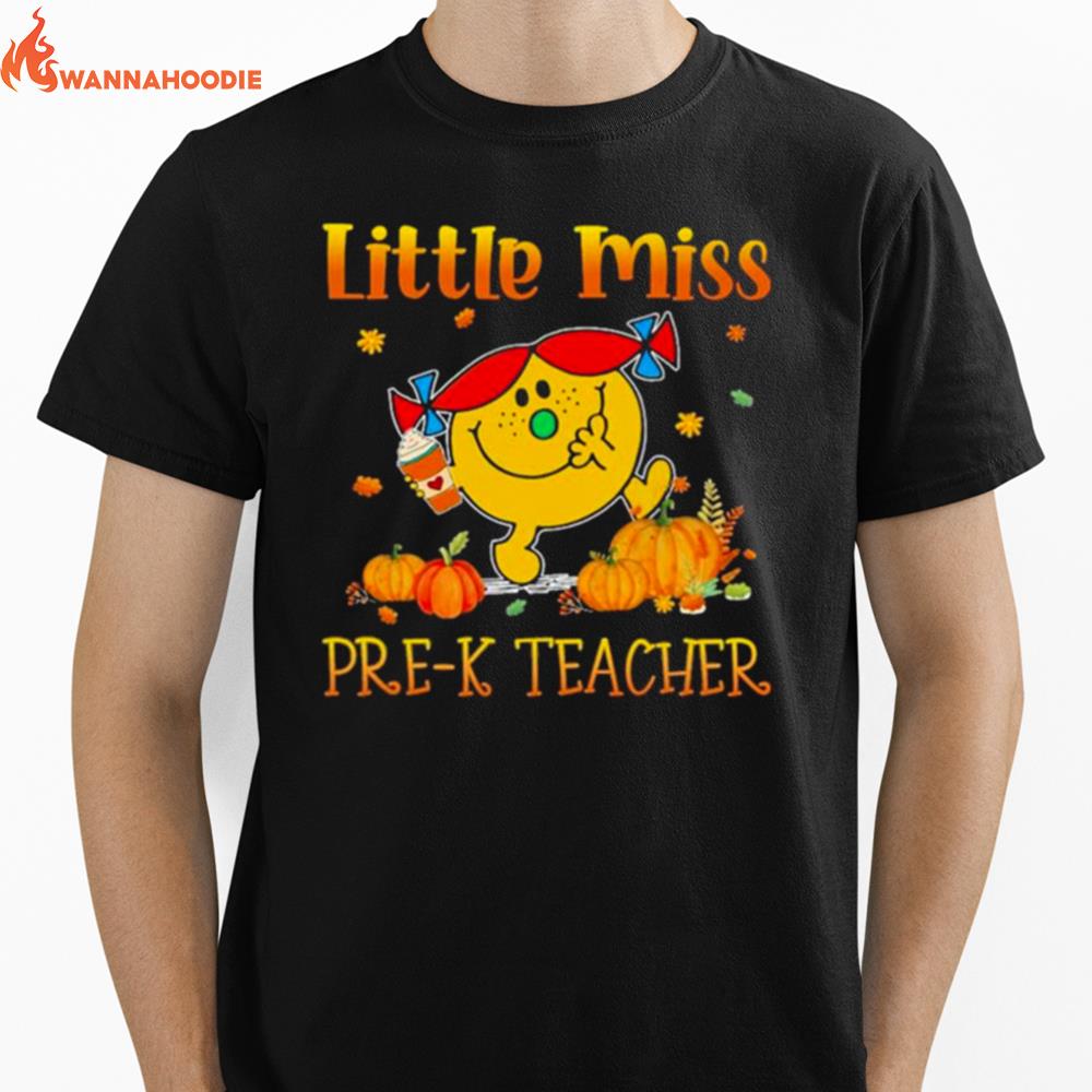 Little Miss Pre K Teacher Thanksgiving Unisex T-Shirt for Men Women