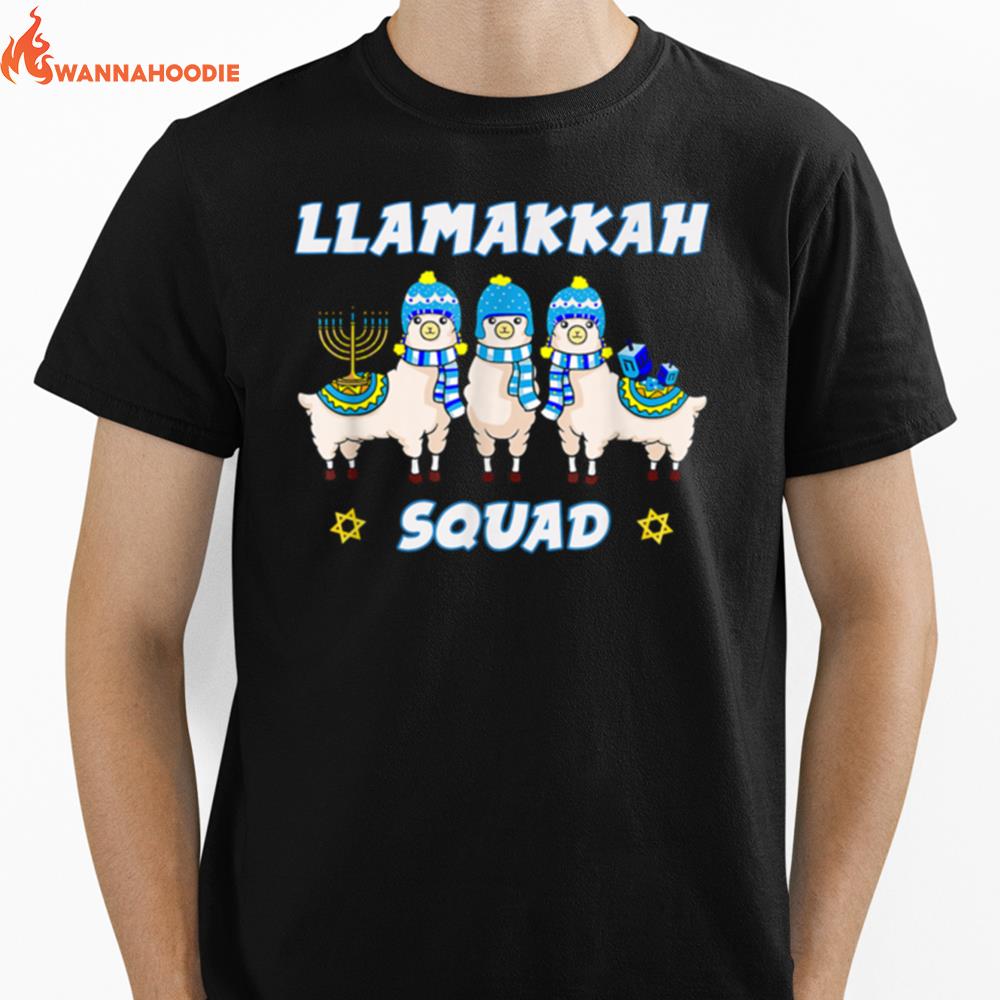 Llamakkah Squad Jewish Hanukkah Llama Unisex T-Shirt for Men Women