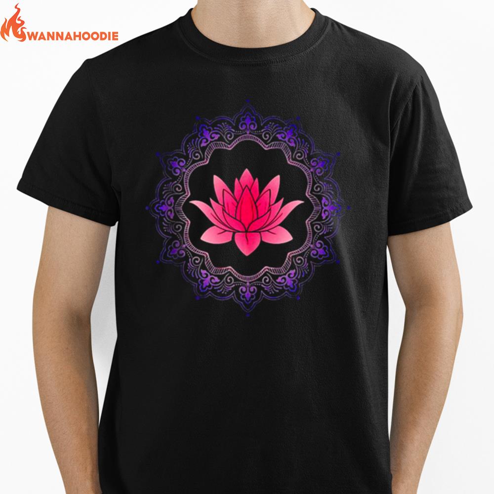 Lotus In Mandala Circle Yoga Women Meditation Unisex T-Shirt for Men Women