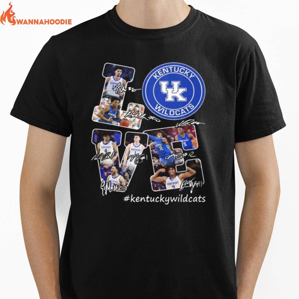 Love Kentucky Wildcats Players Signatures Unisex T-Shirt for Men Women