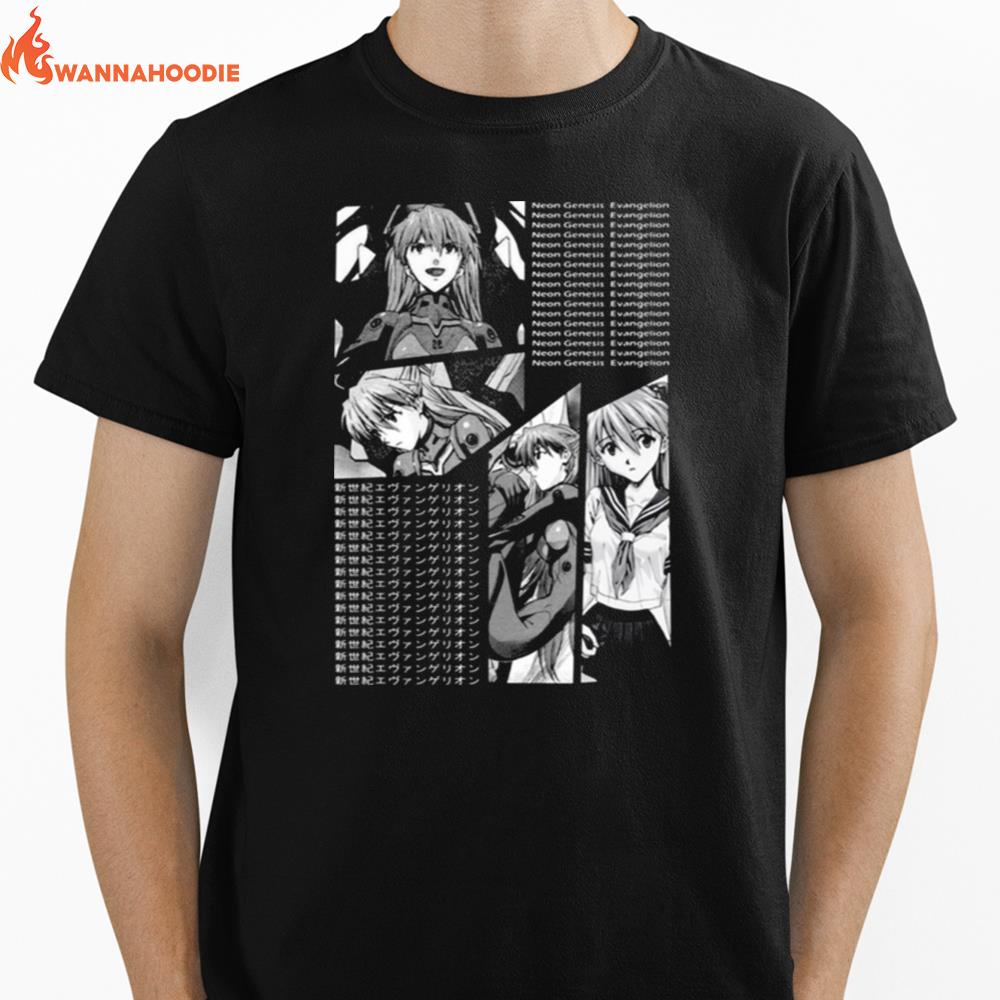 Manga Charac Asuka Langley Soryu Neon Genesis Evangelion Panel Design Unisex T-Shirt for Men Women