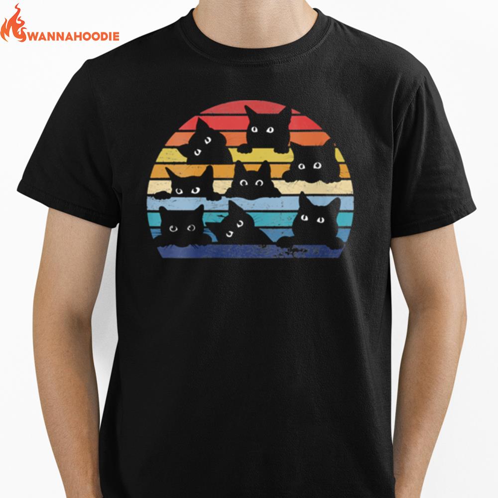 Many Kittens In Sunset Retro Unisex T-Shirt for Men Women