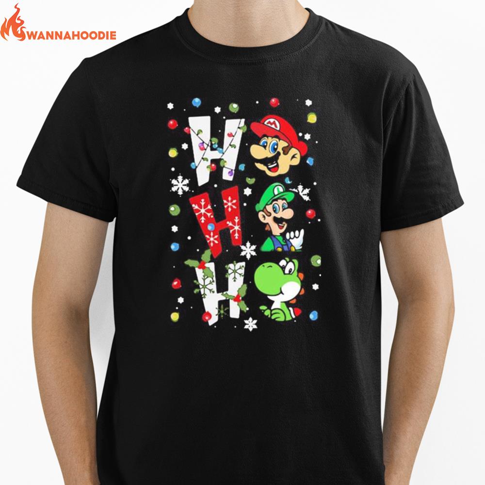 Mario Ho Ho Ho Merry Christmas Unisex T-Shirt for Men Women