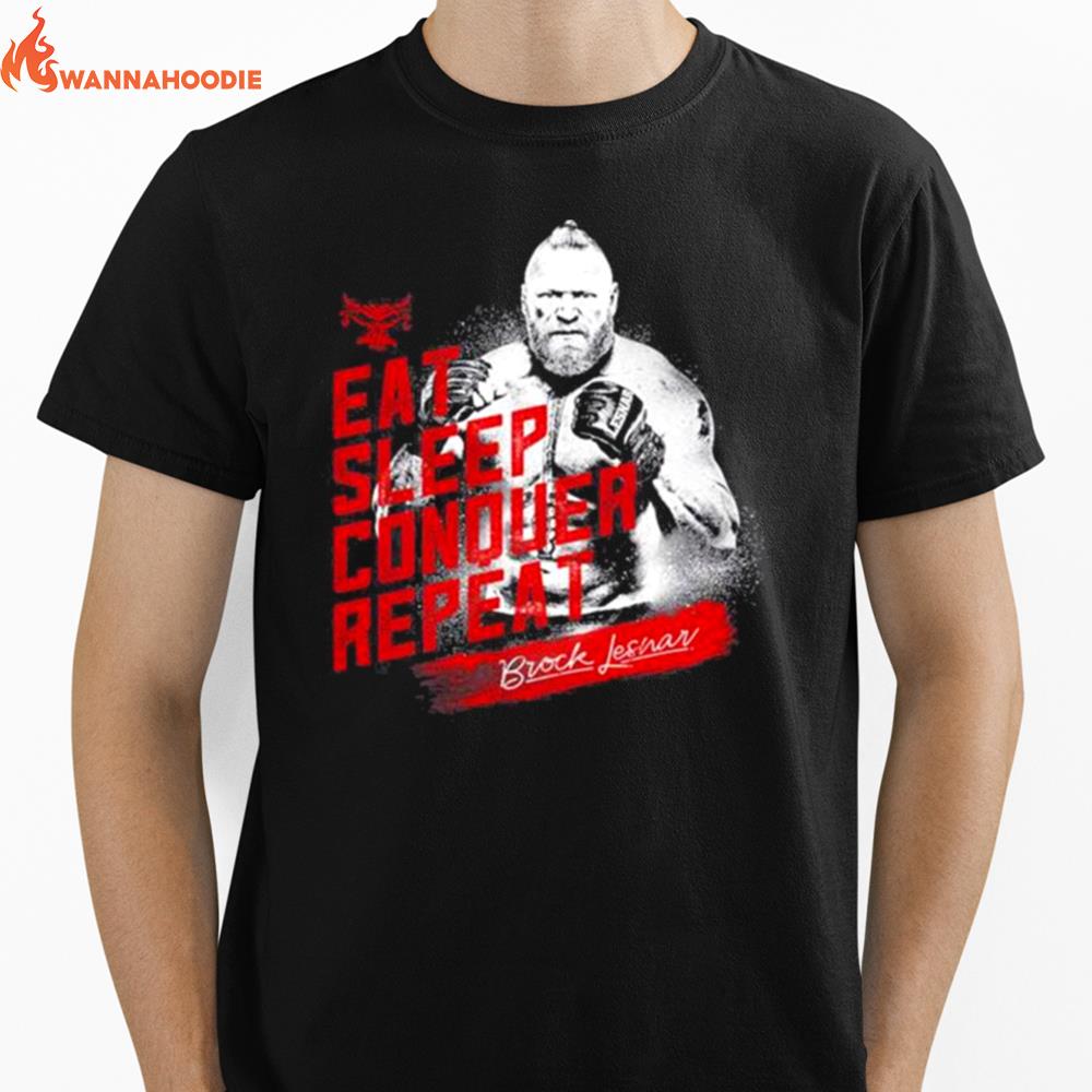 Men'S Black Brock Lesnar Eat Sleep Conquer Repea Unisex T-Shirt for Men Women