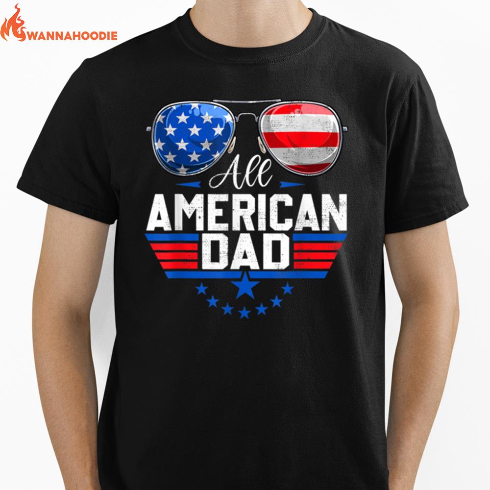 Mens All American Dad 4Th Of July Usa Dad Family Matching Outfit T B0B45Mxktx Unisex T-Shirt for Men Women