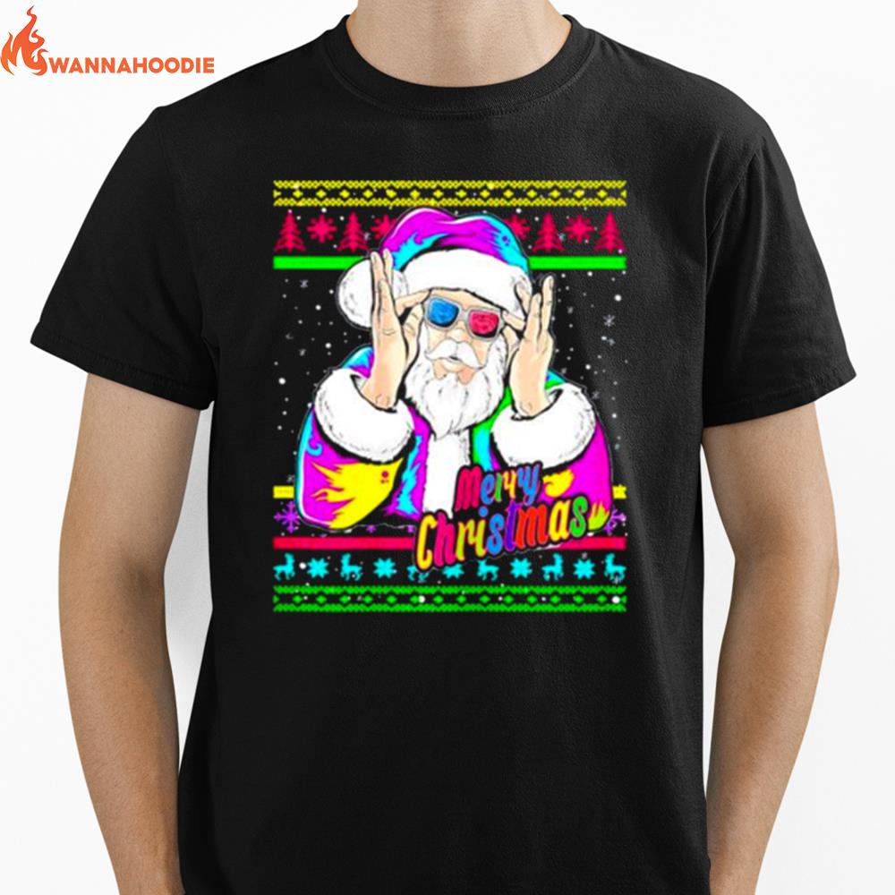 Merry Christmas Santa Dj 90S Fancy Dress Unisex T-Shirt for Men Women