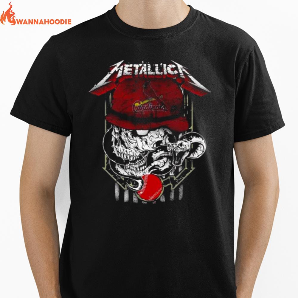 Metallica Skull Snake St Louis Cardinals Logo Mlb Unisex T-Shirt for Men Women