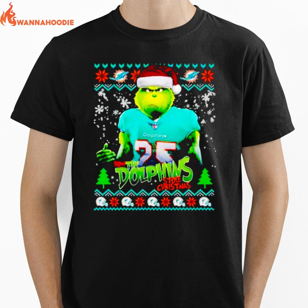 Miami Dolphins The Grinch How The Dolphins Stole Christmas Unisex T-Shirt for Men Women