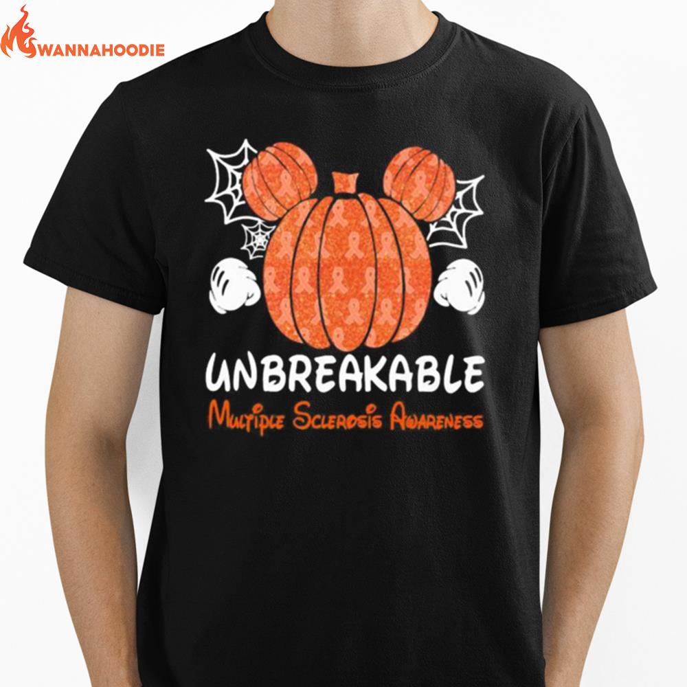 Mickey Mouse Pumpkin Unbreakable Multiple Sclerosis Awareness Unisex T-Shirt for Men Women