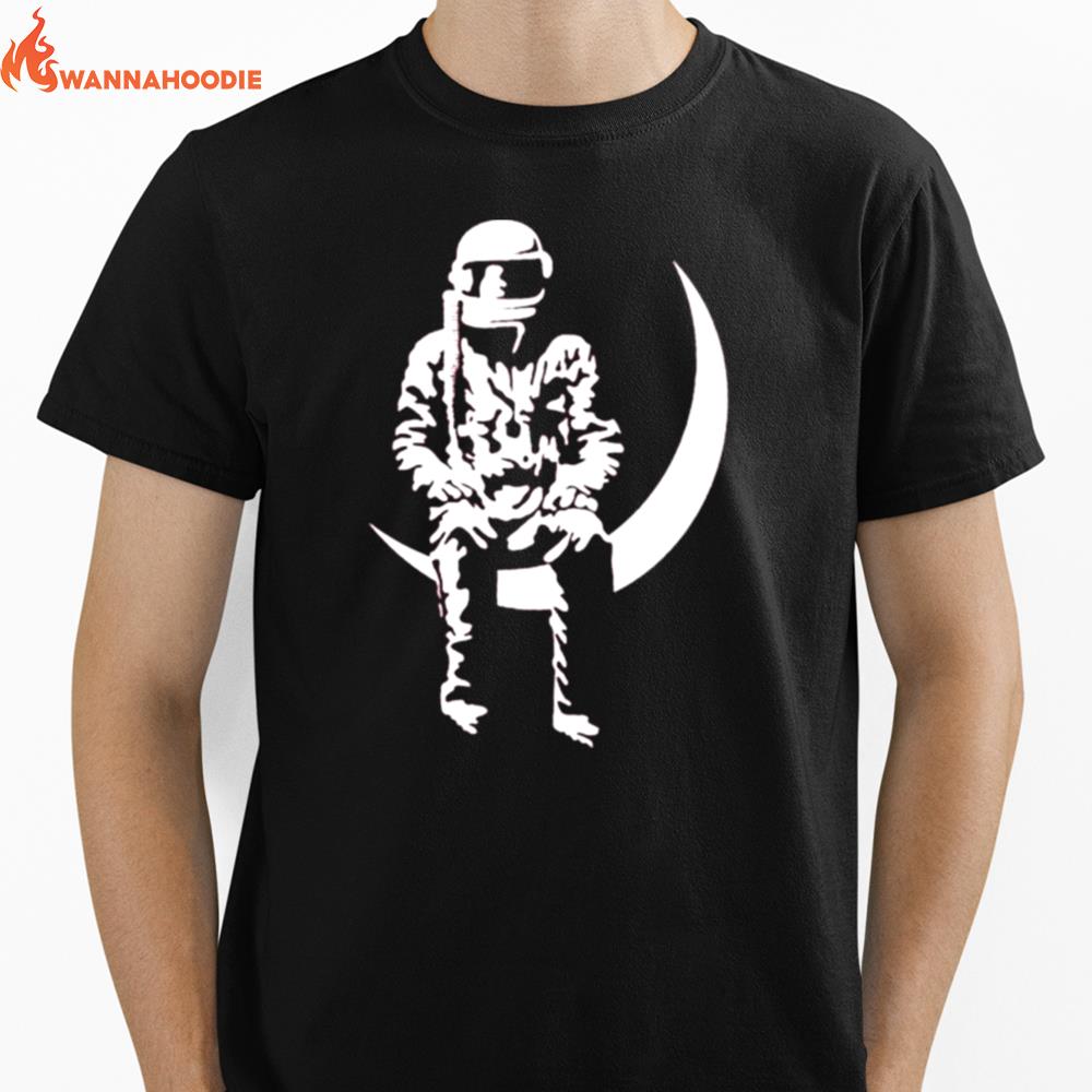 Moon Man Maroon Unisex T-Shirt for Men Women