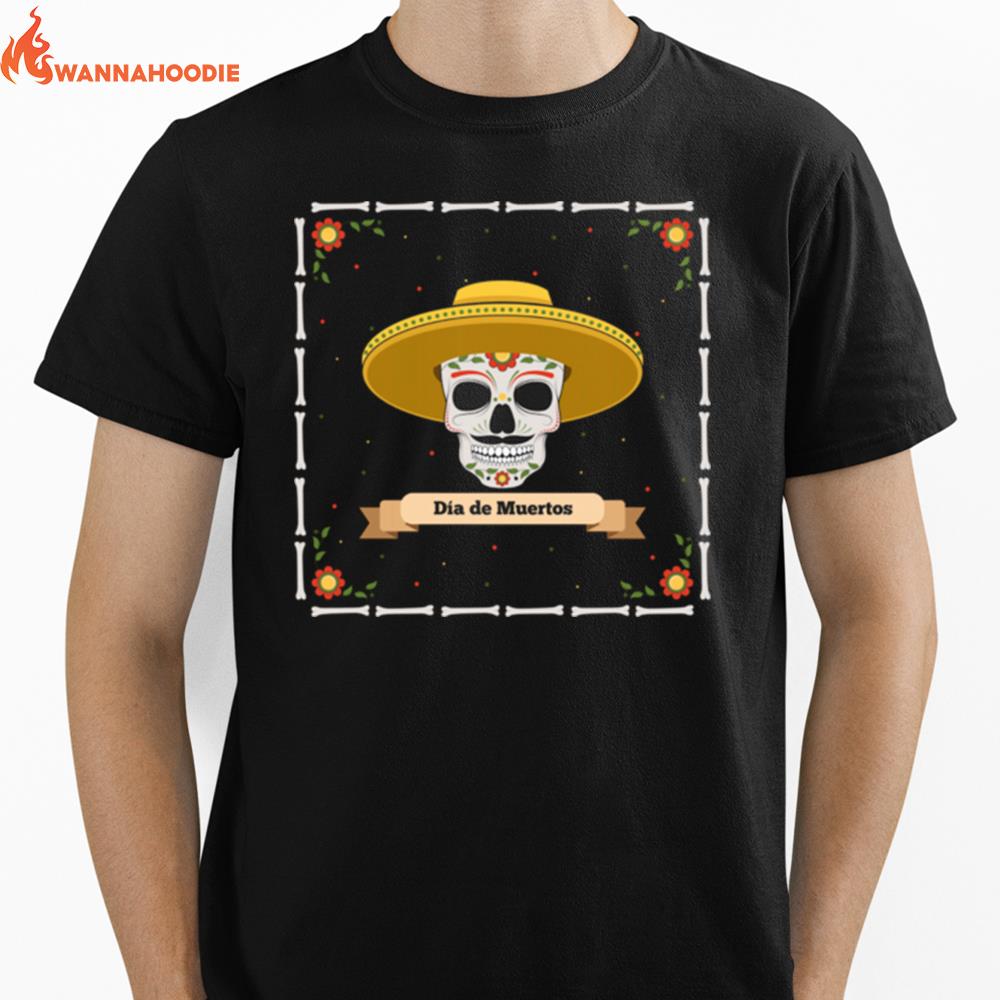 Muertos Sugar Skull Mexican Unisex T-Shirt for Men Women