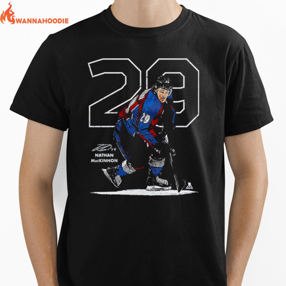 Nathan Mackinnon Number Colorado Avalanche Signature Unisex T-Shirt for Men Women