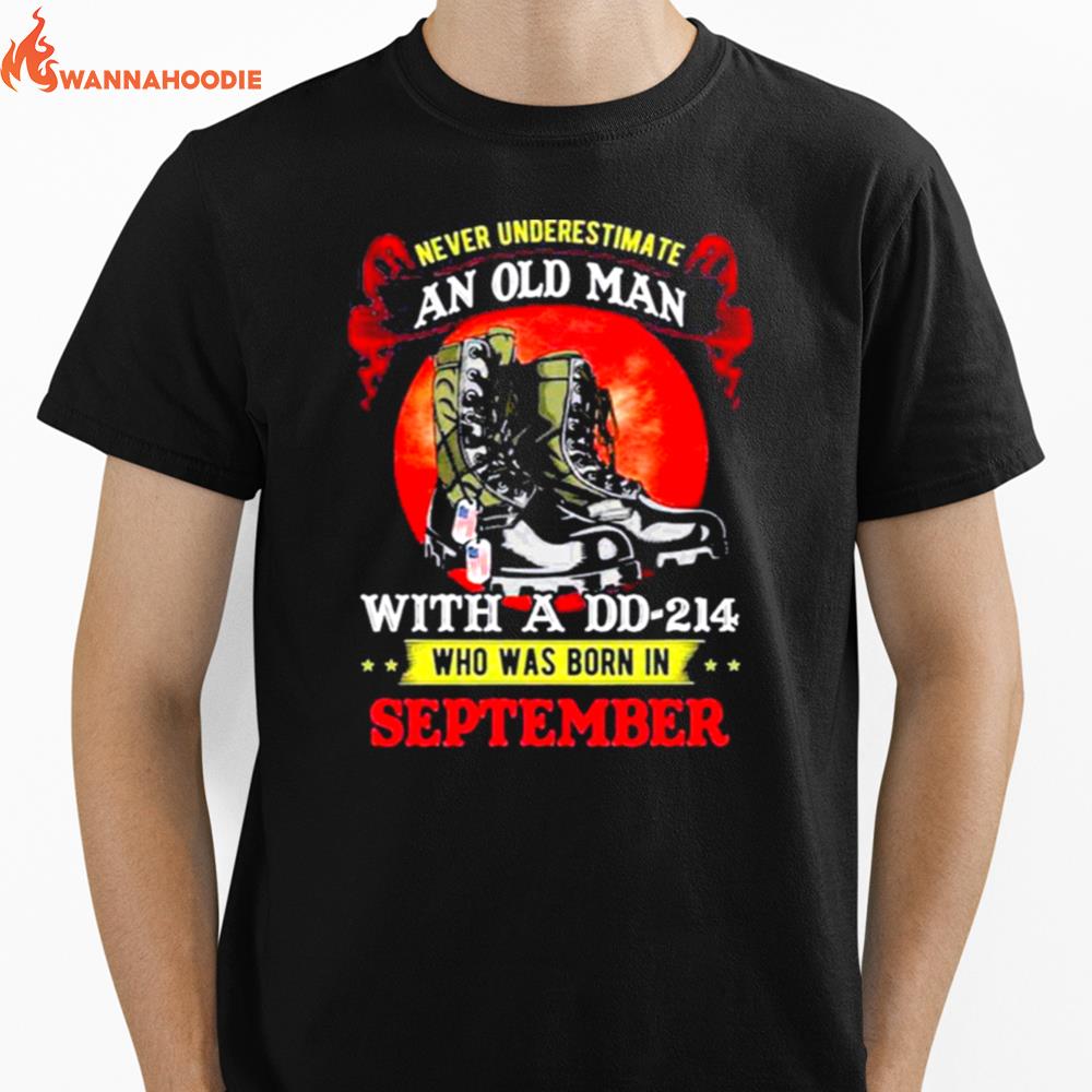 Never Underestimate And Old Man With His Tuxedo Cat Vintage Unisex T-Shirt for Men Women