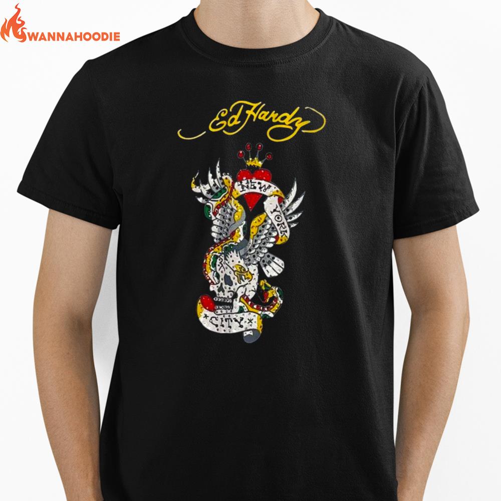 New York City Ed Hardy Christian Audigier Unisex T-Shirt for Men Women