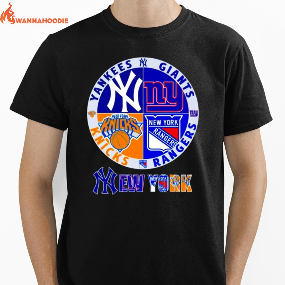 New York Yankees Giants Knicks Rangers Logo Unisex T-Shirt for Men Women