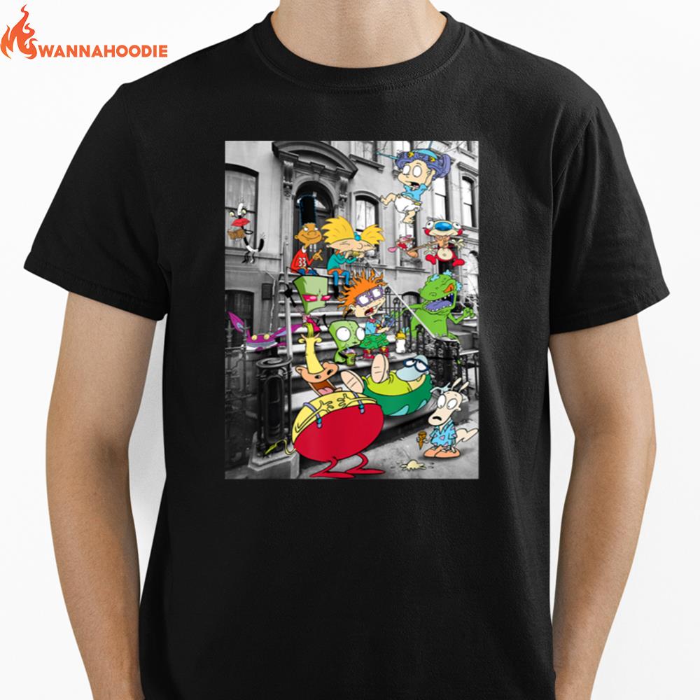 Nickelodeon Classic Nicktoons Hanging On Stoop Unisex T-Shirt for Men Women