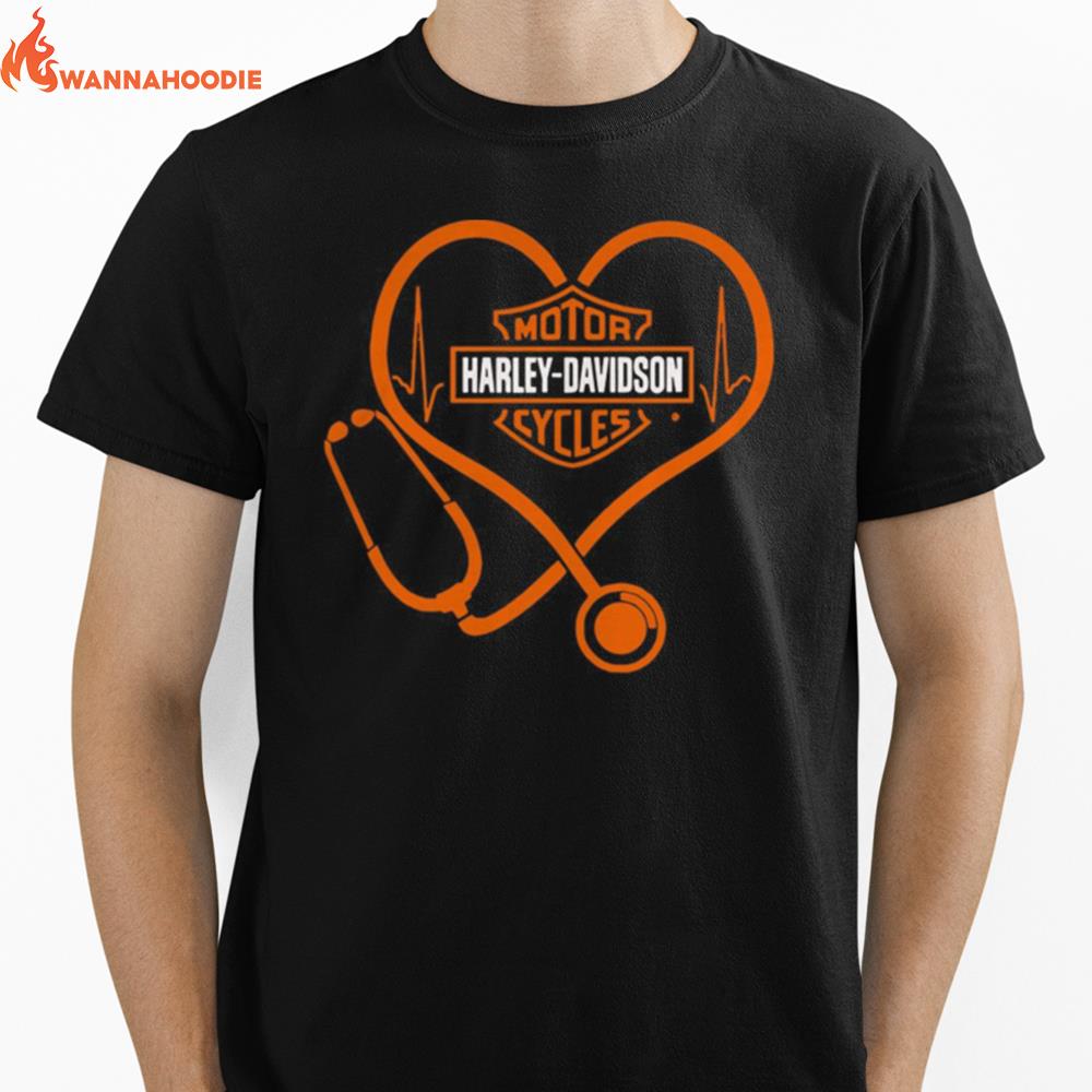 Nurse Stethoscope Motor Harley Davidson Unisex T-Shirt for Men Women