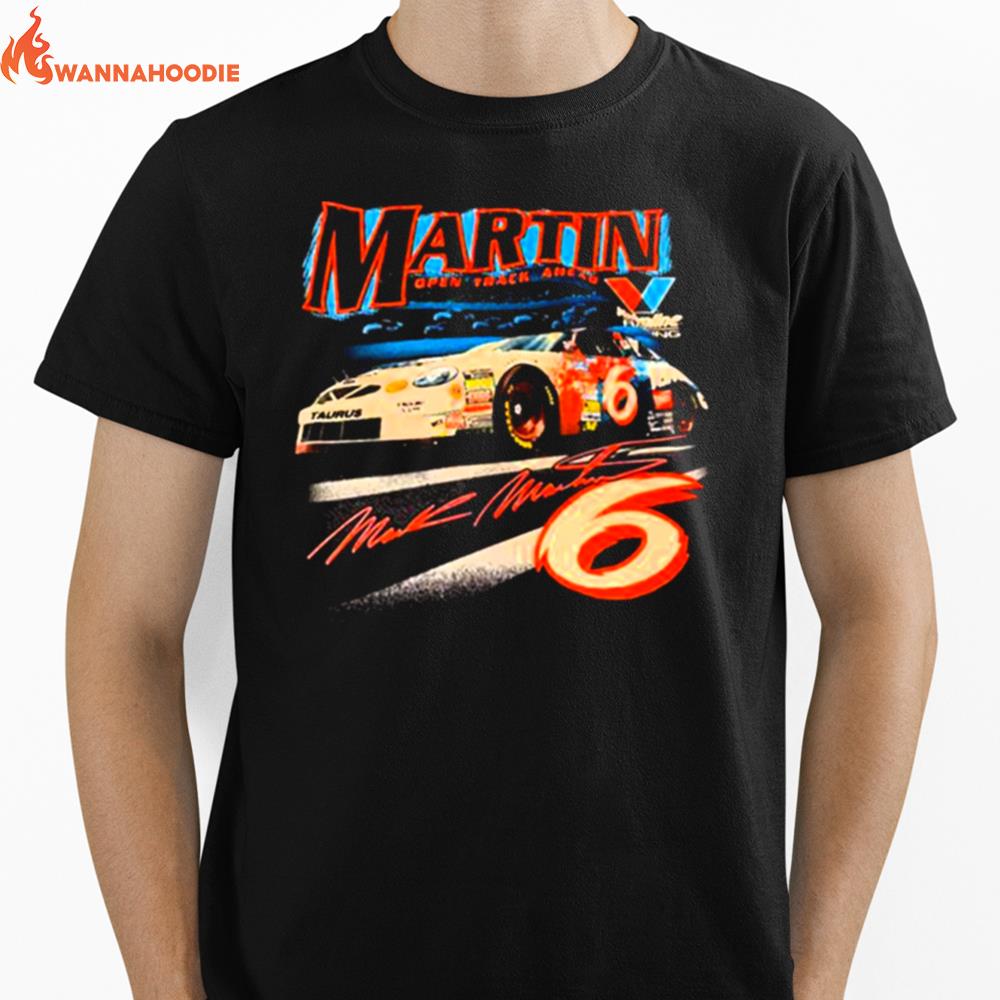 Open Track Ahead Retro Nascar Car Racing Mark Martin Unisex T-Shirt for Men Women