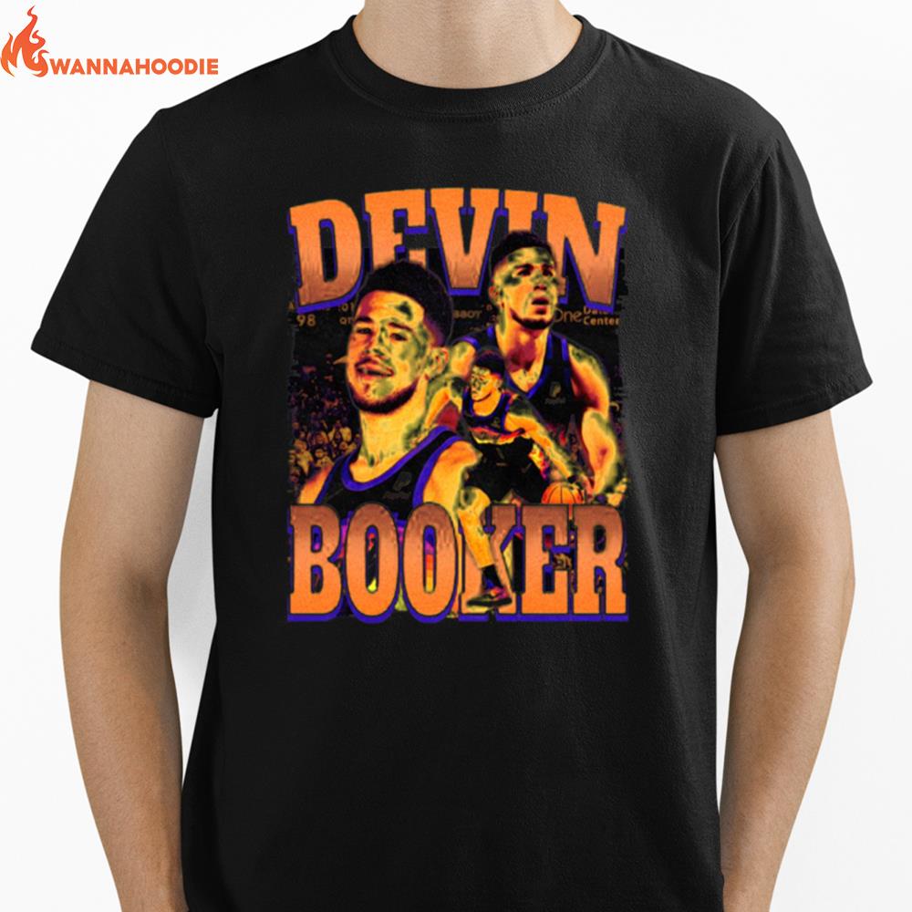 Orange Design Basketball Devin Booker Vintage Style Unisex T-Shirt for Men Women