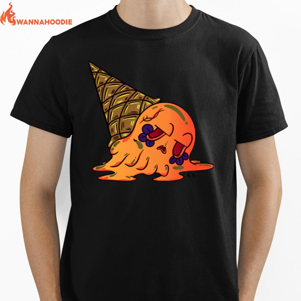 Orange Sugar Skull Ice Cream Day Dead Dia De Muertos Unisex T-Shirt for Men Women