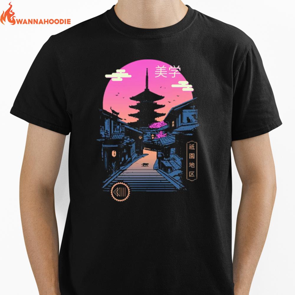 Pagoda Wave Aesthetics Unisex T-Shirt for Men Women