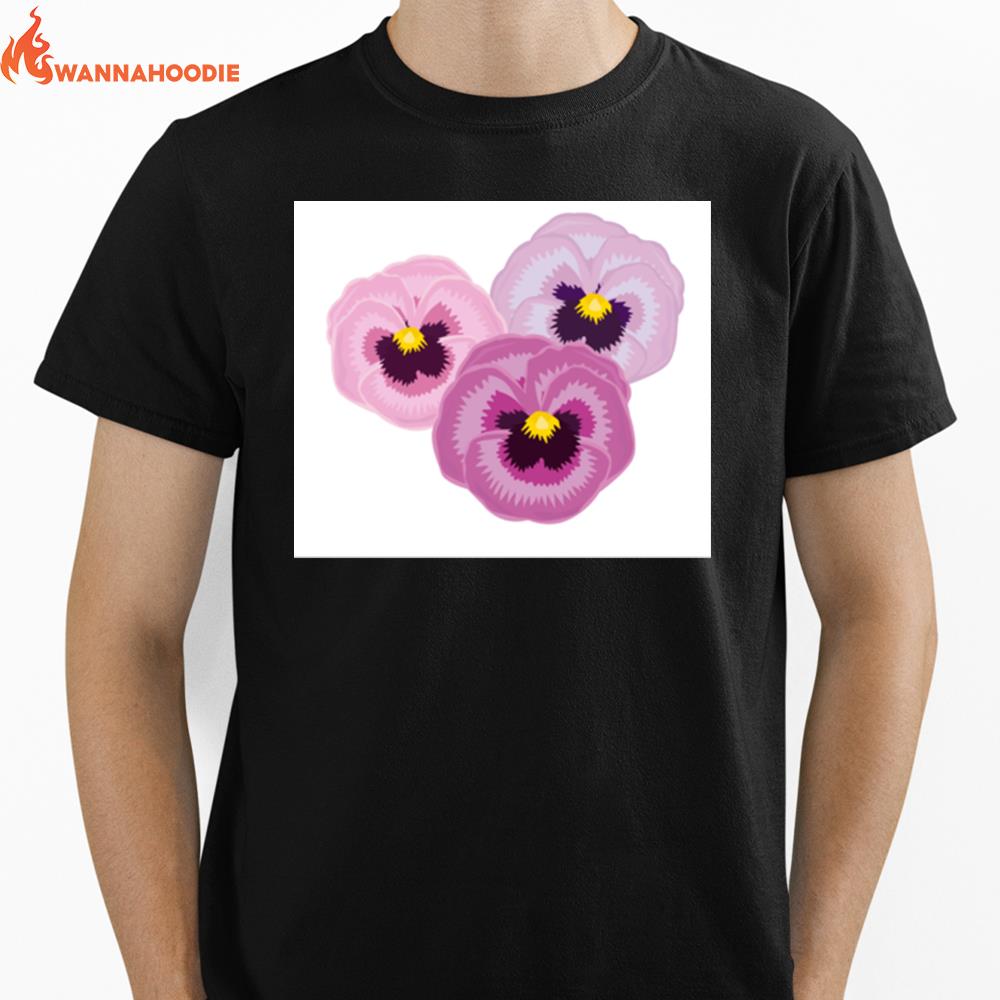 Pansies, Three Flowers Classic Unisex T-Shirt for Men Women