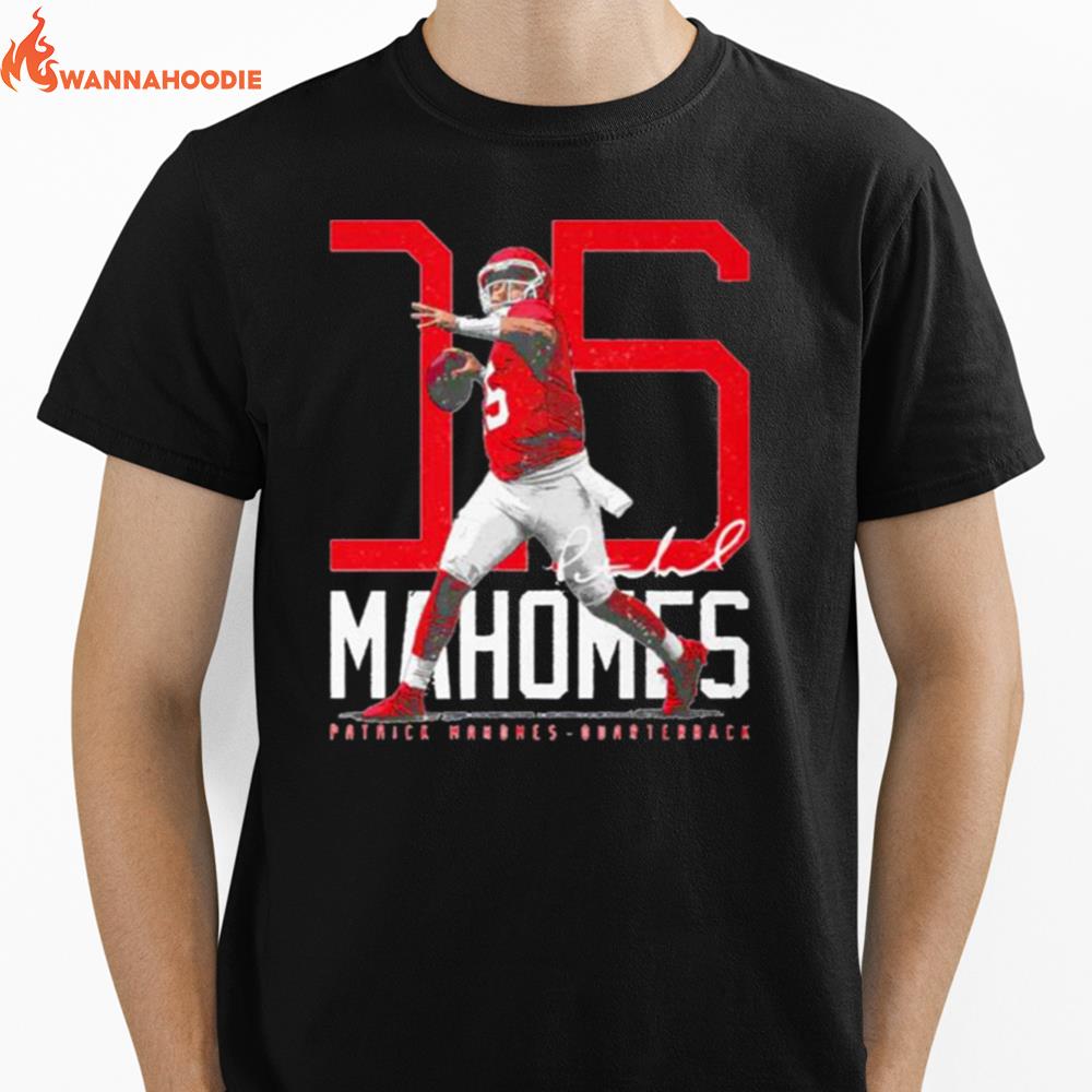 Patrick Mahomes Kansas Bold Number Signature Unisex T-Shirt for Men Women